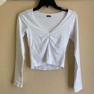Brandy Melville white long sleeve crop top